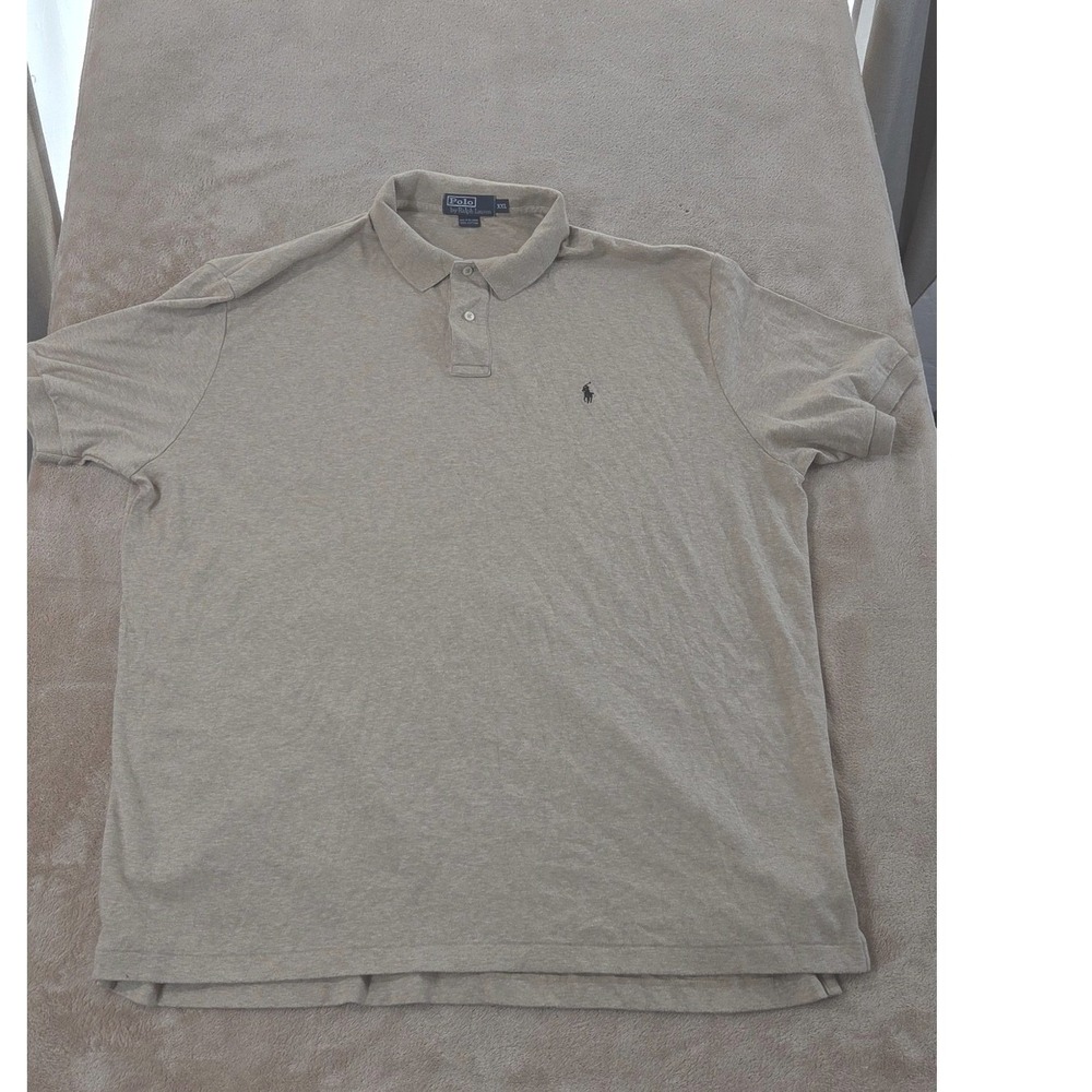Vintage Polo Ralph Lauren Polo Shirt Men Size 2XL Cream Short Sleeve EUC